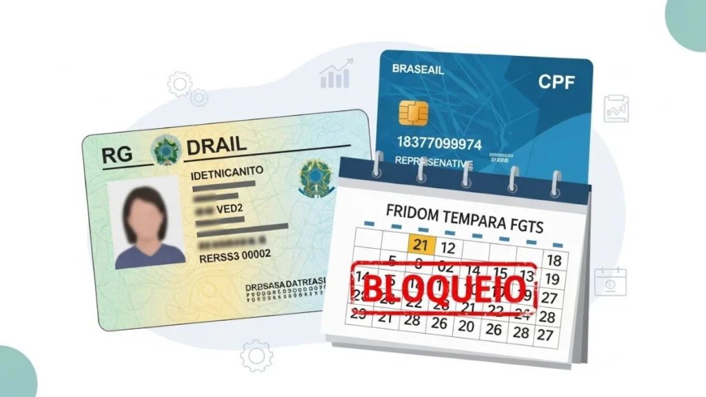 ilustração de cpf, rg e fgts