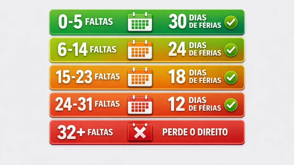 Calendário mostrando período aquisitivo de 12 meses para direito a férias trabalhistas